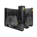 Used Black Collapsible Plastic Box - Yellow Tab