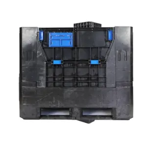 Used Black Collapsible Plastic Box - Blue Tab