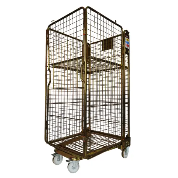 4 Sided Passive Gold Mesh Roll Cage with Middle Shelf