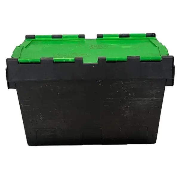 Reconditioned Black Tote Box with Green Lid (470x330x300)